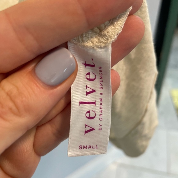 Velvet by Graham Spencer, Small (but loose!), cream sheer drawstring midi dress - Picture 4 of 5